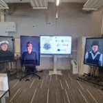 Screens showing digital versions of various male and female characters