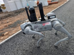 Robot dog at AMIC construction site